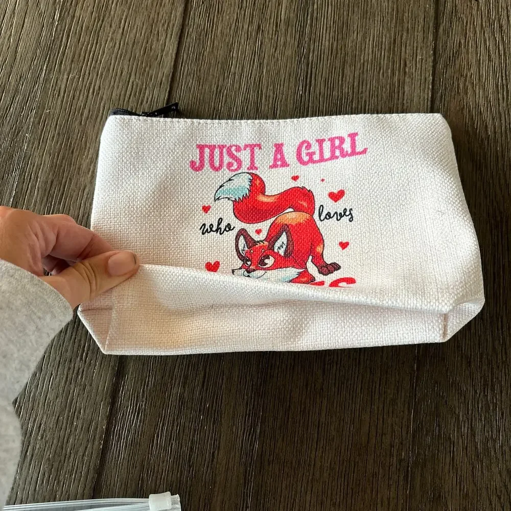 Cosmetic Bag Fox Just A‎ Girl Who Loves Foxes Gift Zipper Pencil Bag